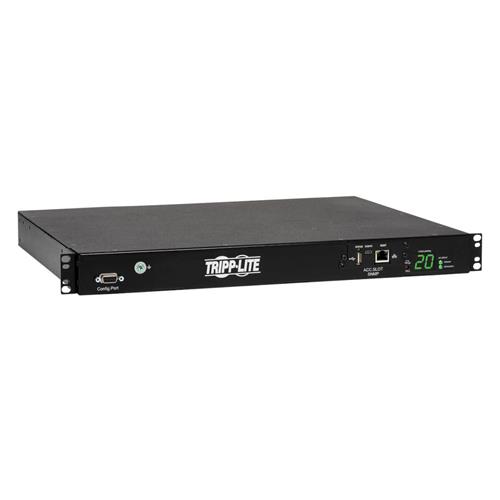 Tripp Lite PDUMH20HVATNET 3.8kW Single-Phase Switched Automatic Transfer Switch PDU Two 200-240V C20 Inlets 8 C13 & 2 C19 Outputs 1U TAA