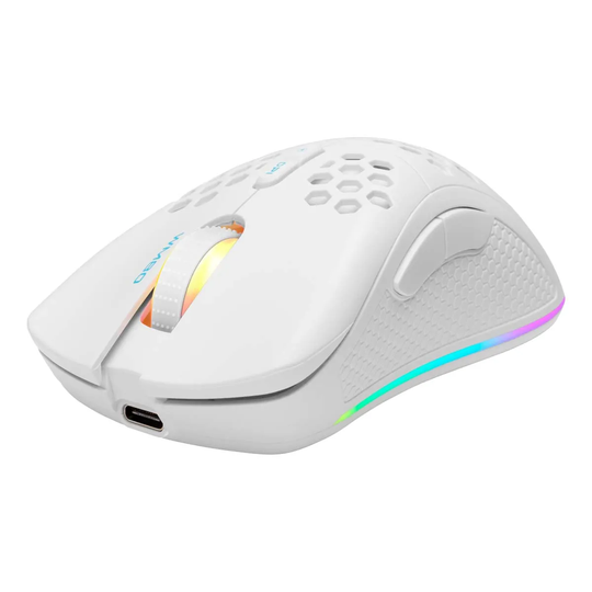 Deltaco White Line Wm80 Wireless Lightweight Gaming Mouse Rgb - White