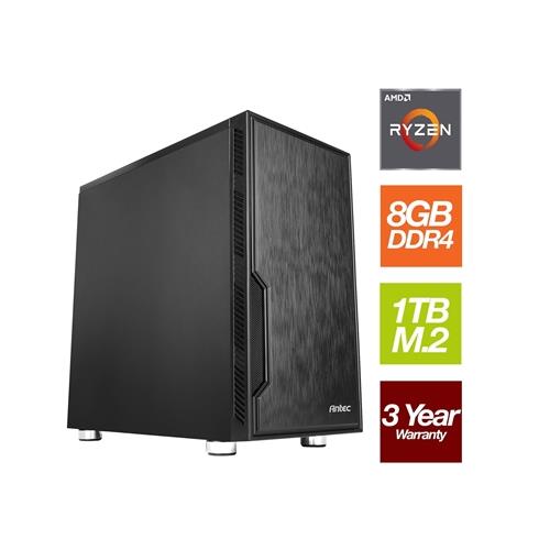 Antec VSK10 Stylish Case AMD 3200G Quad Core 3.60GHz (4.00GHz Boost) 8GB 3200MHz Fast RAM 1TB WD NVMe 500w 80 Cert PSU - Pre-Built System