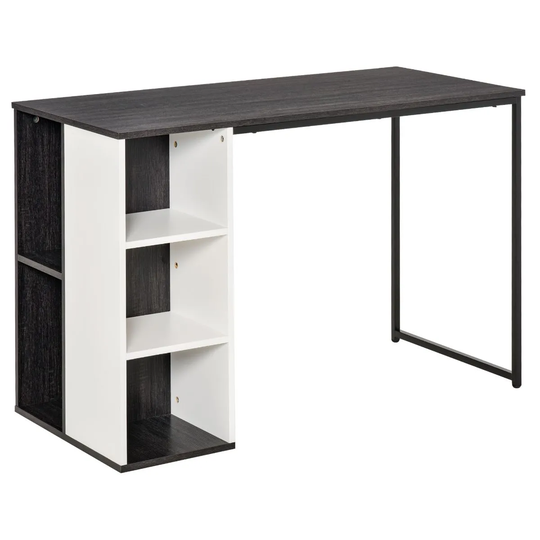 HOMCOM Computer Desk With Storage Shelves Workstation Grey