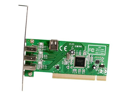 StarTech.com 4 port PCI 1394a FireWire Adapter Card - 3 External 1 Internal