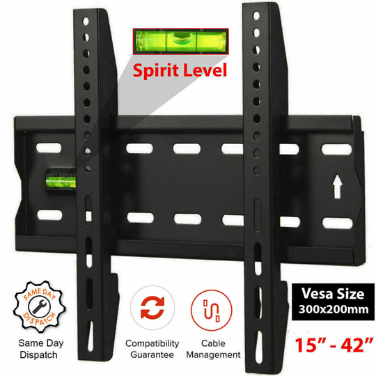 Flat TV Wall Bracket Mount Slim For 15 20 25 30 35 40 42" Built-In