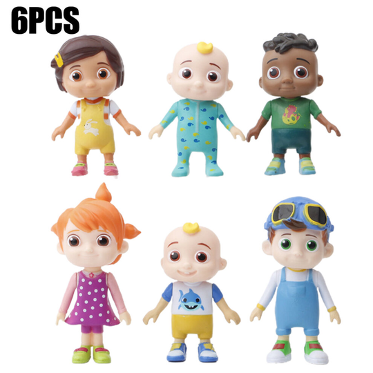 Cocomelon Friends & Family, 6 Figure Pack - Baby JJ & Character Toys