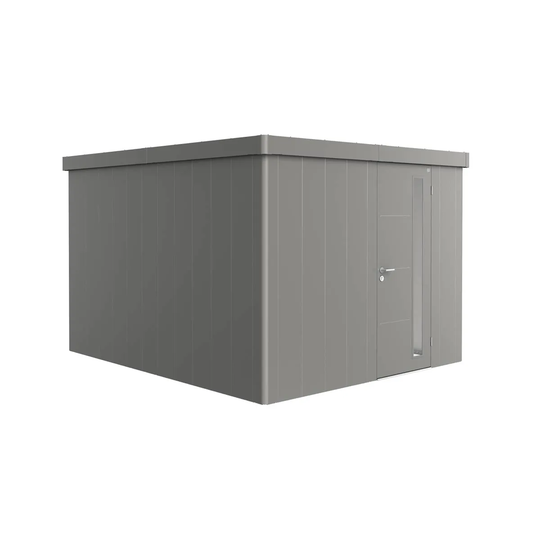 Biohort Neo 4C Metal Garden Shed Standard Door In Metallic Quartz Grey