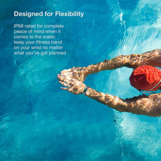 Aquarius Ip68 Waterproof Bluetooth Fitness Tracker With Heart Rate Monitor And Step Counter - Blue