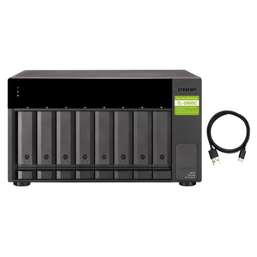 QNAP TL-D800C storage drive enclosure HDD/SSD enclosure Black Grey 2.5/3.5"