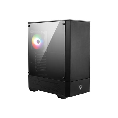 MSI MAG FORGE 111R Mid Tower Gaming Computer Case 'Black 1x 120mm ARGB PWM Fan 1-6 ARGB Hub Mystic Light Sync Tempered Glass Panel ATX mATX mini-ITX'