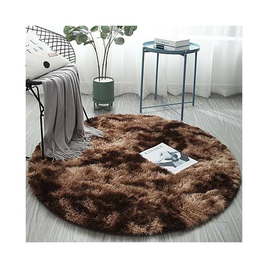 (Coffee, 120*120CM) Large Circle Round Rug Circular Carpet Soft Fur Fluffy Sheepskin Floor Home Mat!