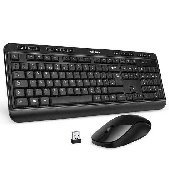 2.4Ghz Full-Size Ergonomic Wireless Keyboard Mouse Combo -UK Layout