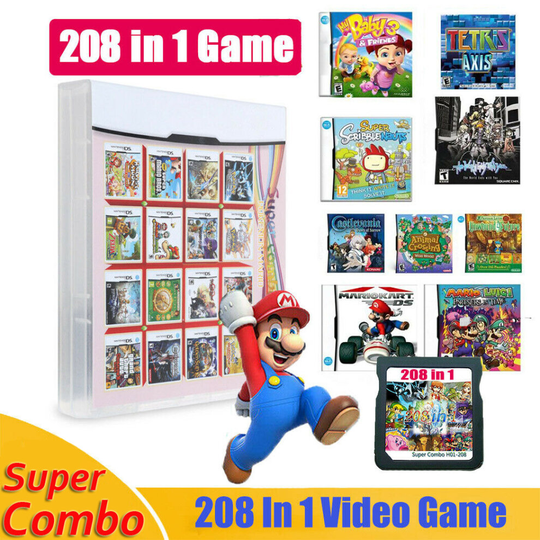 208 In 1 Video Game Cartridge Card for NDS NDSL 2DS 3DS 3DSLL 3DSXL