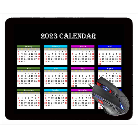 (300X250X3 MM, YT07) 2023 Calendar Mouse Pads with Non-Slip Rubber Base