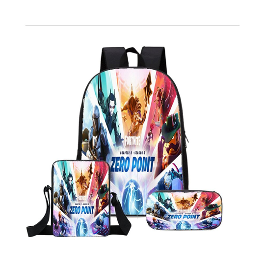 (07) Fortnite Game School Bag Backpack Lunch Bag Pencil Case 3PCS