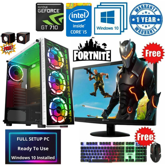 Fast Gaming Intel Quad Core i5 16GB RAM 1TB HDD PC Bundle & Speakers