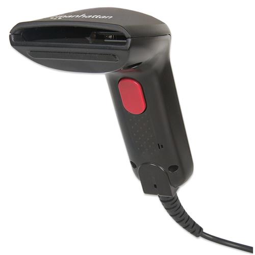Manhattan Contact CCD Handheld Barcode Scanner USB 60mm Scan Width Cable 152cm Max Ambient Light 5000 lux (sunlight) Black Three Year Warranty Box