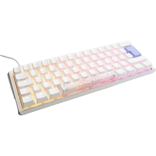 Ducky One 3 Classic Mini Mechanical USB Keyboard in Pure White, 60%, RGB, UK Layout, Cherry MX Silent Red Switches