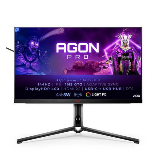 AOC AGON AG324UX computer monitor 80 cm (31.5") 3840 x 2160 pixels 4K Ultra HD LED Black Red