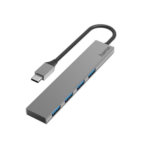 Hama 00200101 interface hub USB 3.2 Gen 1 (3.1 Gen 1) Type-C 5000 Mbit/s Grey