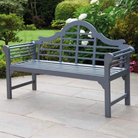 Greenhurst PU Painted Lutyens Bench - Slate Grey