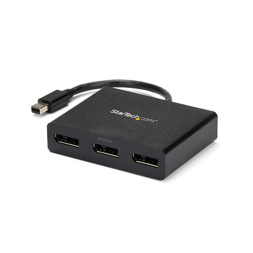StarTech.com 3-Port Multi Monitor Adapter - Mini DisplayPort to DisplayPort MST Hub Dual 4K 30Hz & 1x 1080p - Video Splitter for Extended Desktop Mode on Windows Only - mDP 1.2 to 3x DP