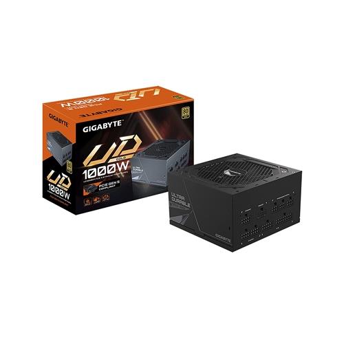 GIGABYTE UD1000GM PG5 1000W PSU 120mm Smart Hydraulic Bearing Fan 80 PLUS Gold Fully Modular UK Plug High-Quality Japanese Capacitors Support for PCIe Gen 5.0 Graphics Cards with High Quality Native 16-pin Cable