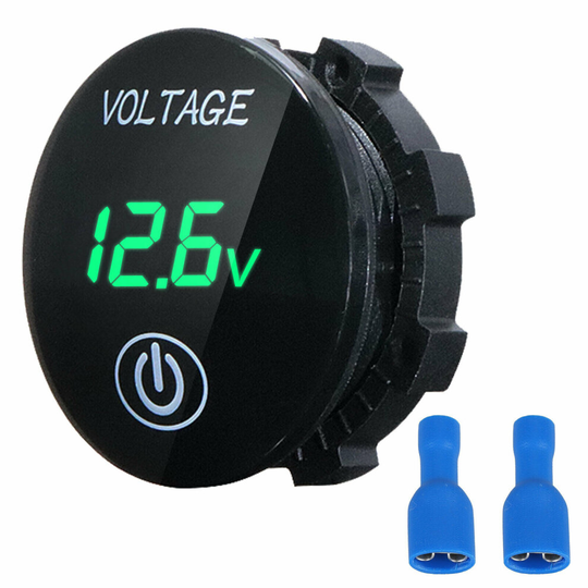 (Green) DC 12V-24V LED Panel Digital Voltage Volt Meter