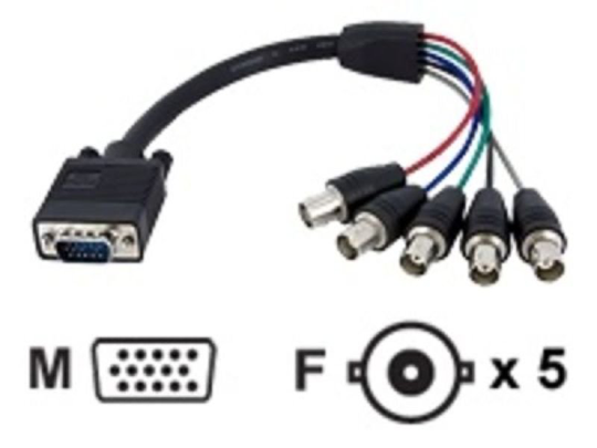 StarTech Coax HD15 VGA to 5 BNC RGBHV Monitor Cable 0.3m Black