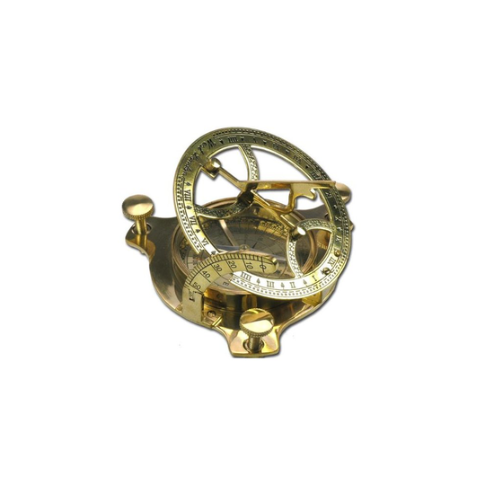 Elecsa Nautical Brass Compass Sundial 6.5 cm + Wooden Case Model 9060