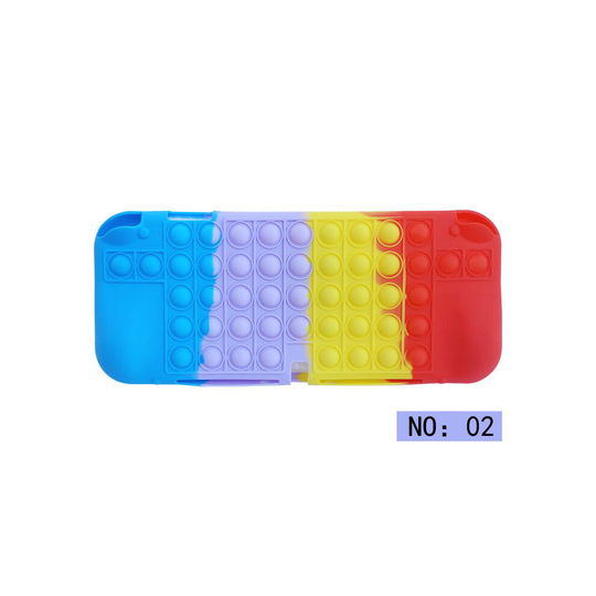 (For Switch Oled, NO:02) Silicone Case for Nintendo Switch Lite/Oled With Pop it Fidget Toy