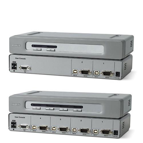 Belkin OmniView Secure KVM 2-Port KVM switch Rack mounting Gray