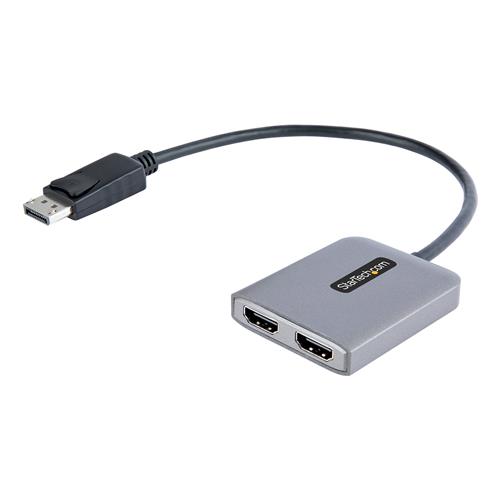 StarTech.com DP to Dual HDMI MST HUB - Dual HDMI 4K 60Hz - DisplayPort Multi Monitor Adapter with 1ft / 30cm cable - DP 1.4 Multi Stream Transport Hub DSC | HBR3 - DP to HDMI Splitter