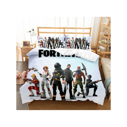 (Style 01, Single) FORTNITE Single Double King Duvet Cover Cartoon