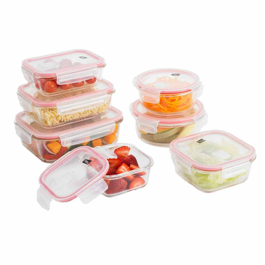 Neo Direct Neo 7-Piece Glass Food Storage Container Set With Air Vent Lids