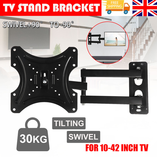 Tilt Swivel TV Wall Mount Bracket 3D LED LCD Plasma For 10 to 42 Inch