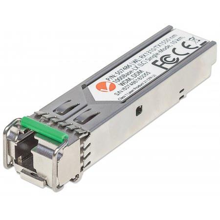 Intellinet Transceiver Module Optical Gigabit Fiber WDM Bi-Directional SFP 1000Base-Lx (LC) Single-Mode Port 10km WDM (Rx1310/Tx1550) MSA Compliant Equivalent to Cisco GLC-BX-D Fibre Three Year Warranty