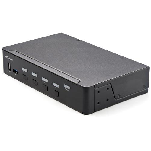 StarTech.com 4 Port HDMI KVM Switch - Single Monitor 4K 60Hz Ultra HD HDR - Desktop HDMI 2.0 KVM Switch with 2 Port USB 3.0 Hub (5Gbps) and 4x USB 2.0 HID Audio - Hotkey Switching - TAA