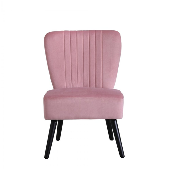 Dusky Pink Crushed Velvet Shell Accent Chair
