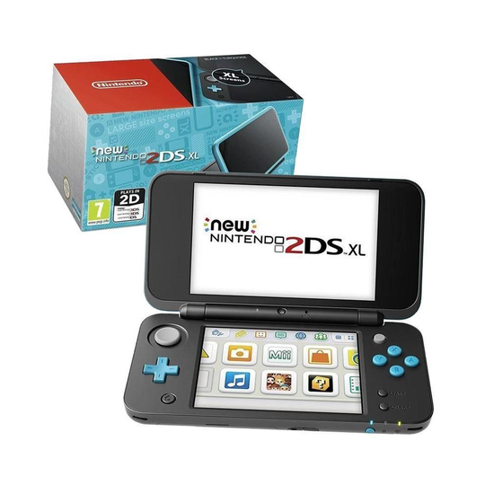 New Nintendo 2DS XL Handheld Console - Black and Turquoise - Nintendo 3DS