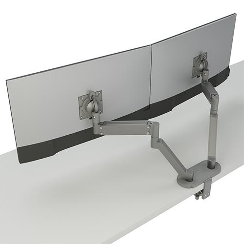 Chief Koncs Monitor Arm Mount Dual Silver