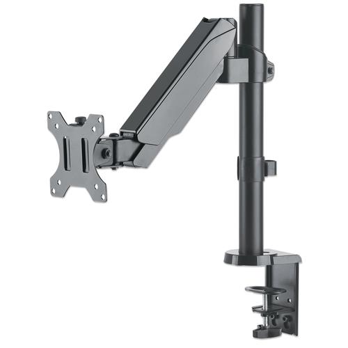 Manhattan TV & Monitor Mount Desk Full Motion (Gas Spring) 1 screen Screen Sizes: 10-27" Black Clamp or Grommet Assembly VESA 75x75 to 100x100mm Max 8kg Lifetime Warranty