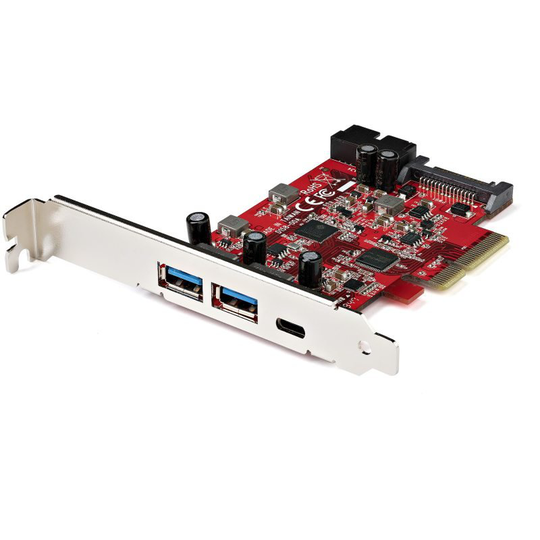 Startech 5-Port USB PCIe Card - 10Gbps USB 3.1 Gen 2 PCIe Card w/ 1x USB-C & 2x USB-A - 1x 2 Port IDC (Internal 5Gbps USB Header Expansion) - USB
