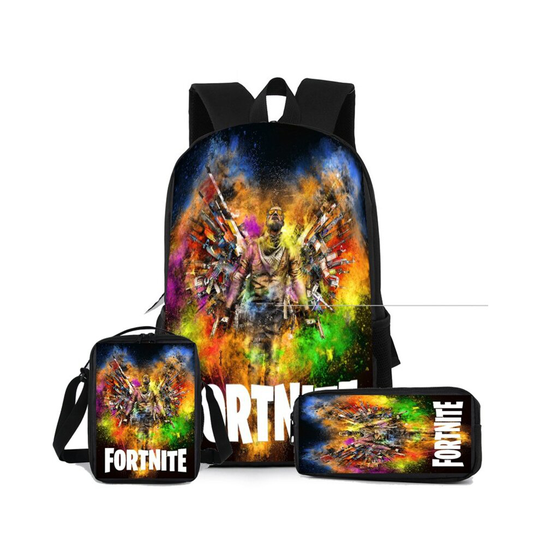 (02) Fortnite Game School Bag Backpack Lunch Bag Pencil Case 3PCS