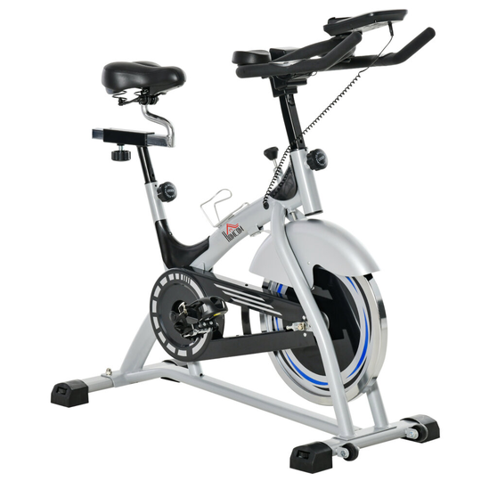 HOMCOM Cycling Exercise Bike LCD Monitor 15KG Flywheel Adjustable Seat