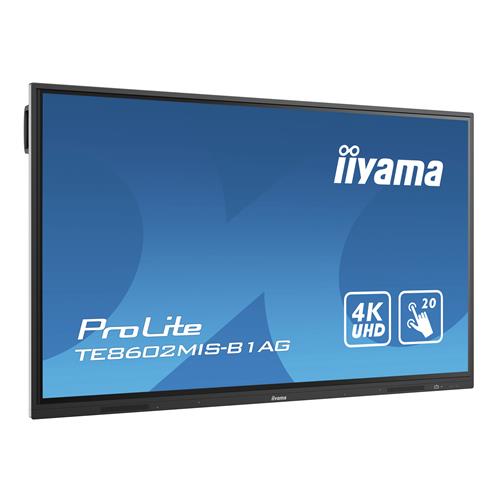 iiyama TE8602MIS-B1AG Signage Display Interactive flat panel 2.18 m (86") IPS Wi-Fi 350 cd/m 4K Ultra HD Black Touchscreen Built-in processor Android 9.0