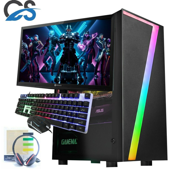 Fast Gaming PC Bundle Quad Core i5 8GB 1TB Win10 Nvidia GT1030 2GB