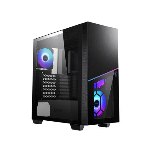 MSI MPG SEKIRA 100R 'S100R' Mid Tower Gaming Computer Case 'Black 4x 120mm ARGB Mystic Light Sync 8 Channel ARGB Hub USB Type-C Tempered Glass Panels ATX mATX mini-ITX'