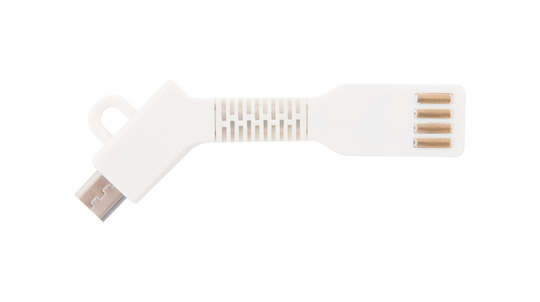 Xenta USB - Micro USB Charge/Sync Cable keychain white