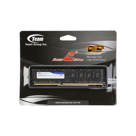 TEAM ELITE+ No Heatsink 4GB DDR3 1600MHz Non-ECC DIMM Memory