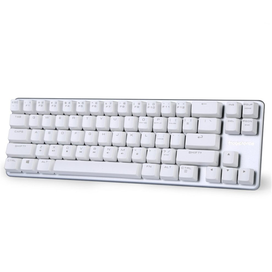 30% Discount Mini Wired Mechanical Gaming Keyboard OUTEMU Brown Switch 68-Keys (60%) Gaming Keyboard -White Case Silver Tone Plate Magicforce by Qisan