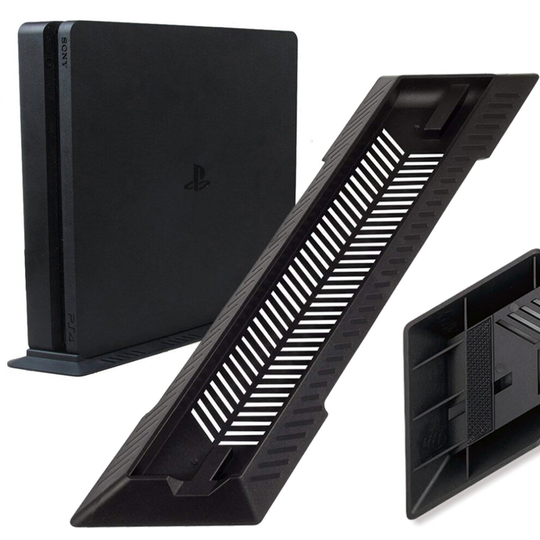 BLACK Vented Vertical Stand Dock Holder for Playstation 4 PS4 Slim Console