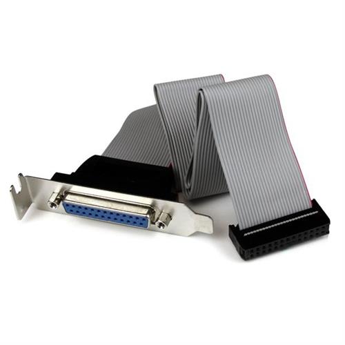 StarTech.com Low Profile 16in Parallel Port Header Cable Adapter with Bracket DB25 (F) to IDC26